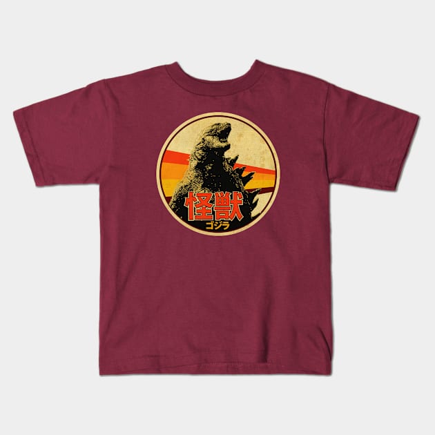 Kaiju Vintage Sign Kids T-Shirt by CTShirts